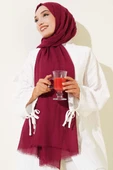 Aya Serisi İnce Pamuk Şal Vişne -62 thumbnail 1