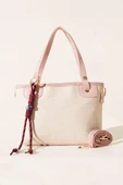 Bağcık Süs Detaylı Hasır Çanta Pudra thumbnail 2