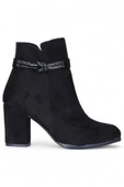 Ayakcenter By17 Süet Siyah Ayışığı Kadın 10Cm Topuklu Bot thumbnail 1
