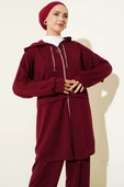 Loyşa Fermuarlı Kapüşonlu İkili Takım Bordo thumbnail 2