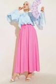 Yandan Cep Detaylı Kloş Etek Pembe thumbnail 2
