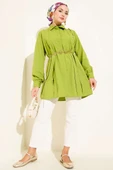 Önü Pensli İp Kuşaklı Tunik Fıstık Yeşili thumbnail 2
