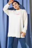 Loyşa I Love You Baskılı Tunik Ekru thumbnail 1