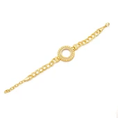 Altın Kaplama İmitasyon Desenli Figaro Model Çeyrek Çerçeve Bileklik BLK-1158 thumbnail 1