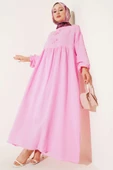 Fiyonk Detaylı Müslin Elbise Pembe thumbnail 1
