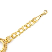 Altın Kaplama İmitasyon İşlemeli Figaro Model Çeyrek Çerçeve Bileklik BLK-1161 thumbnail 4