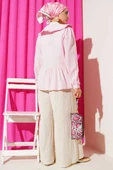 Bebe Yaka İp Bağlamalı Kimono Pembe - 3