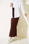 Bel İp Detaylı Bürümcük Pantolon Kahve thumbnail 2
