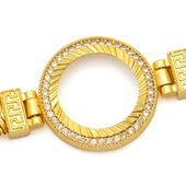 Altın Kaplama İmitasyon Zirkon Taşlı İtalyan  Çeyrek Çerçeve Bileklik BLK-1172 thumbnail 4