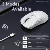 Attack Shark X3 Beyaz Şarjlı Makrolu Optik Kablosuz Oyuncu Mouse - 4