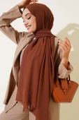 Aya Serisi İnce Pamuk Şal Açık Kahve -168 thumbnail 2