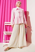 Bebe Yaka İp Bağlamalı Kimono Pembe - 2