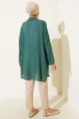 Önü Fırfır Bağlamalı Kimono Zümrüt thumbnail 3