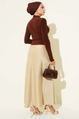 Yanları Büzgü Detaylı Sandy Bluz Kahve thumbnail 3