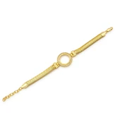 Altın Kaplama İmitasyon Zirkon Taşlı İtalyan  Çeyrek Çerçeve Bileklik BLK-1172 thumbnail 1