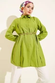 Önü Pensli İp Kuşaklı Tunik Fıstık Yeşili thumbnail 1