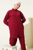 Gömlek Yaka Bürümcük İkili Takım Bordo thumbnail 2