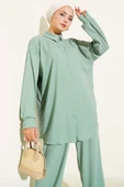 Gömlek Yaka Bürümcük İkili Takım Mint thumbnail 2