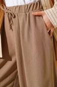 Beli İp Bağcıklı Şalvar Pantolon Vizon thumbnail 4