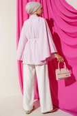 Çiçekli Detaylı Panço Gömlek Pembe thumbnail 3