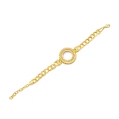 Altın Kaplama İmitasyon Zirkon Taşlı Desenli Figaro Arpa Model Çeyrek Çerçeve Bileklik BLK-1165 thumbnail 1