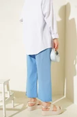 Paça Püsküllü İp Bağcık Detaylı Pantolon Mavi thumbnail 3