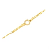 Altın Kaplama İmitasyon Zirkon Taşlı Desenli Figaro Model Çeyrek Çerçeve Bileklik BLK-1160 thumbnail 1