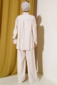 Gömlek Yaka Tek Cepli İkili Takım Bej thumbnail 3