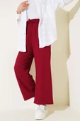Bel İp Detaylı Bürümcük Pantolon Bordo thumbnail 2