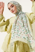 Papatya Desen Bambu Kraş Şal Su Yeşili thumbnail 1