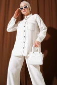 Gömlek Yaka Tek Cepli İkili Takım Beyaz thumbnail 2