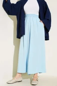 Beli Lastik Detaylı Salaş Pantolon Mavi thumbnail 2