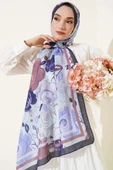 Gül Motifli Şal Lila thumbnail 2