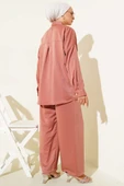 Taş Düğme Detaylı İkili Takım Pudra thumbnail 3