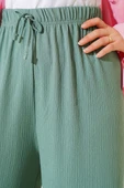 Bel İp Detaylı Bürümcük Pantolon Çağla Yeşili thumbnail 4