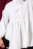 Brit Fiyonk Düğme Detaylı Gömlek Beyaz thumbnail 4