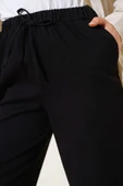Paça Püsküllü İp Bağcık Detaylı Pantolon Siyah thumbnail 4