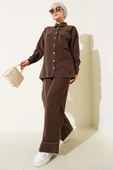 Gömlek Yaka Tek Cepli İkili Takım Kahve thumbnail 1