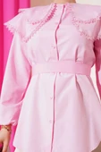 Bebe Yaka Dantelli Gömlek Pembe thumbnail 4