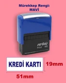 Kredi Kartı Kaşesi, 912 (51mmx19mm) Mavi Keçeli Otomatik Kaşe thumbnail 1