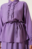 Yaka Fırfır Detaylı Etekli İkili Takım Lila thumbnail 4