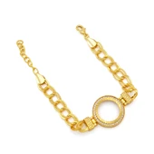 Altın Kaplama İmitasyon Zirkon Taşlı Desenli Figaro Model Çeyrek Çerçeve Bileklik BLK-1160 thumbnail 3