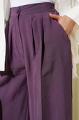 Düğmeli Salaş Pantolon Mor thumbnail 4