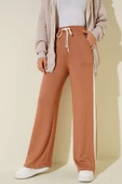 Loyşa Yan Şeritli Bel Lastikli Pantolon Camel thumbnail 2