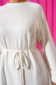 Loyşa İp Kuşaklı Uzun Tunik Ekru thumbnail 4