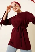 Loyşa Bilek İp Bağlamalı Tunik Bordo thumbnail 1