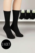 Kadın 3lü Bambu Soket Çorap Siyah thumbnail 1