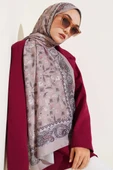 Mini Yaprak Desenli Şal Vizon thumbnail 1