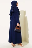 Loyşa Brit Düğmeli Etekli İkili Takım Lacivert thumbnail 3