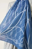 Halat Desenli Soft Şal Soft Mavi thumbnail 4